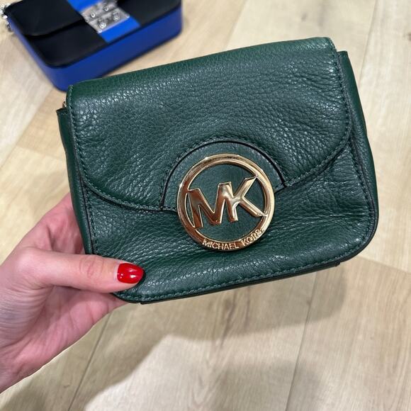 Michael Kors Handbags - Michael kor crossbody mini green leather handbag